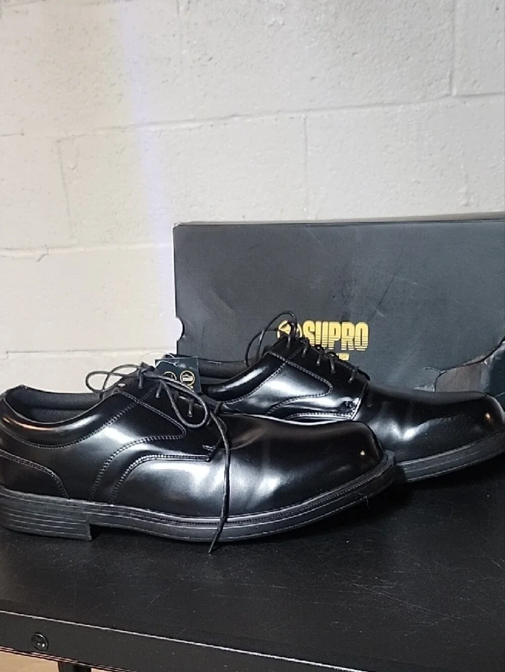 Deer Stag Supro Men's Black Lace-Up Leather Dress Shoes